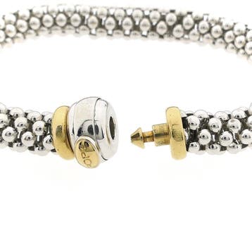 Fope bicolor gouden mesh schakel armband (Schakelarmband), Ophalen of Verzenden, Gebruikt, Goud, Goud