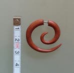 Fake Stretcher Spiral Brown Wood, Sieraden, Tassen en Uiterlijk, Piercings, Verzenden, Nieuw