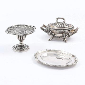 Miniatuur servies - Beeldje (3) - .835 zilver, .925 zilver