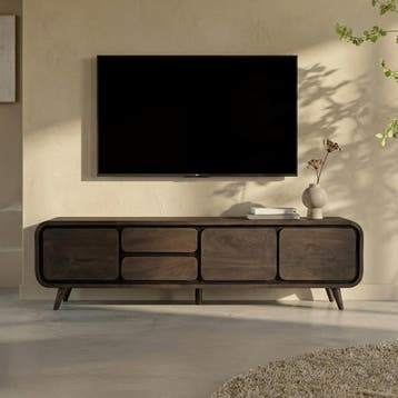 *WOONWINKEL* Donkerbruin Tv-meubel Mangohout 200cm, Verzenden, Nieuw