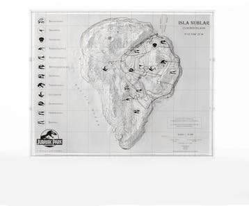 Jurassic Park Topographic Map Isla Nublar, Ophalen of Verzenden, Nieuw