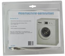 RVS wm aansluitset 150cm+kraan+waterslot, Ophalen of Verzenden, Nieuw
