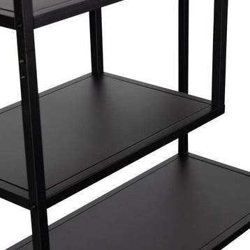 WOOOD Teun Vakkenkast - Metaal - Zwart - 188x85x35 cm, Huis en Inrichting, Verzenden, Nieuw