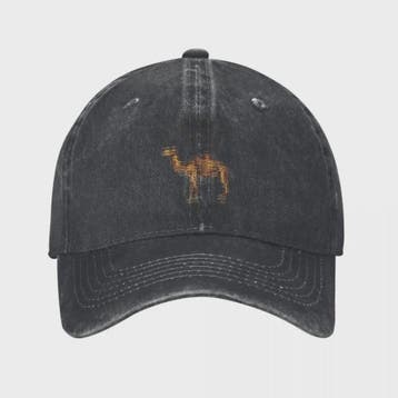 Vintage Trucker Cap met Camel Print - Verstelbaar en Washed