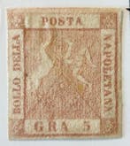 Italiaanse oude staten - Napels 1858/1861 - Napoli 1 grano, Postzegels en Munten, Postzegels | Europa | Italië, Gestempeld