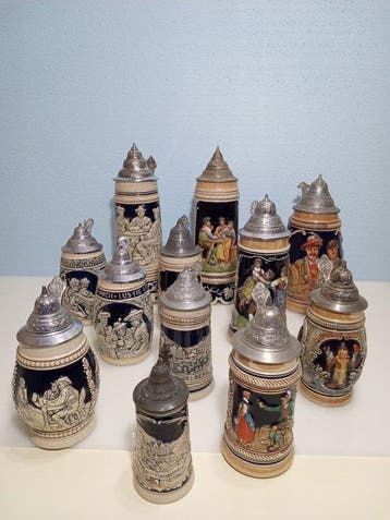 Bierpul (12) - Keramiek, Peltro - Steenkruik Germania, Antiek en Kunst