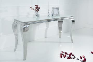 Sidetabel Moderne Barok 145cm wit zilver/ 37905, Huis en Inrichting, Tafels | Sidetables, Ophalen of Verzenden, Nieuw