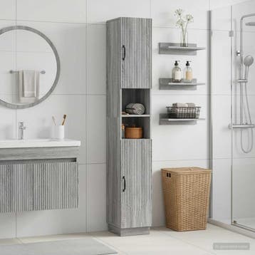 vidaXL Badkamerkast met Open Plank HOORN Grijs Sonoma 30 x, Verzenden, Nieuw