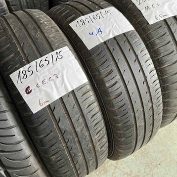 2 x Continental EcoContact 3 185-65-15 Zomerbanden 6mm, Auto-onderdelen, Banden en Velgen, Gebruikt, 15 inch, Band(en), Personenwagen