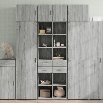 vidaXL Opbergkast 70x42,5x225 cm bewerkt hout grijs sonoma, Huis en Inrichting, Kasten | Buffetkasten, Minder dan 50 cm, Nieuw