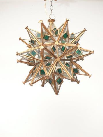 Plafondlamp - Messing, Glas - Granadische ster