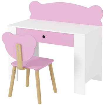 TRUUSK Kinderbureauset met Beer Vorm - Tafelblad en Lade - K, Verzenden, Nieuw