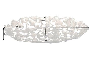 Decoratieve kom GINKGO LEAFS 50cm zilver handgemaakt metaal, Huis en Inrichting, Ophalen of Verzenden, Nieuw