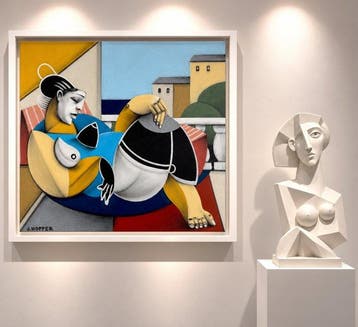 Jone Hopper - Muse allongée au balcon, Antiek en Kunst