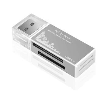 4-poorts USB 2.0 geheugenkaartlezer voor Micro SD, T-Flash,, Nieuw
