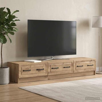 vidaXL TV-kast 147 x 34,5 x 27 cm Artisanaal eiken Bewerkt, Minder dan 50 cm, Verzenden, Nieuw, Minder dan 100 cm