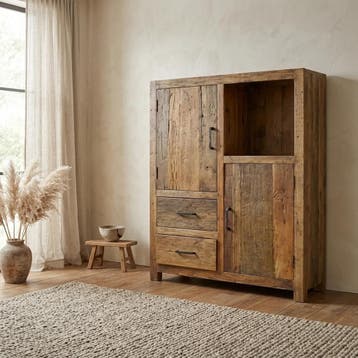 Brent Kabinet | 120cm | Oud hout | Wildeboer & van der Weide, Ophalen of Verzenden, Nieuw