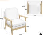 Gestoffeerde Linnen Fauteuil – Houten Lounge Stoel voor Thui, Verzenden, Nieuw