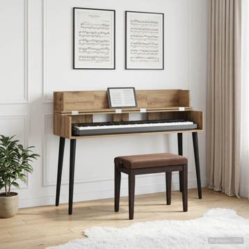 vidaXL studiobureau Artisanaal eiken 110 x 40 x 19,5 cm, Verzenden, Nieuw