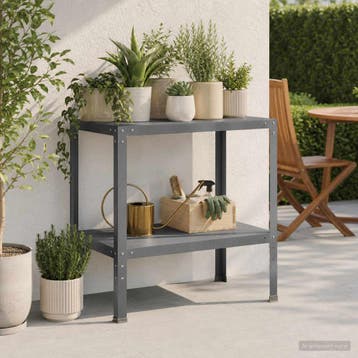 vidaXL Planttafel 60 x 50 x 80 cm Gepoedercoat staal, Verzenden, Nieuw