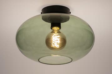 Rietveld Plafondlampen - Zwart, Groen - Glas, Metaal, Verzenden, Nieuw