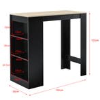 Bartafel met 3 planken 110x50x103 cm zwart en eikenkleurig, Huis en Inrichting, Tafels | Statafels, Verzenden, Nieuw
