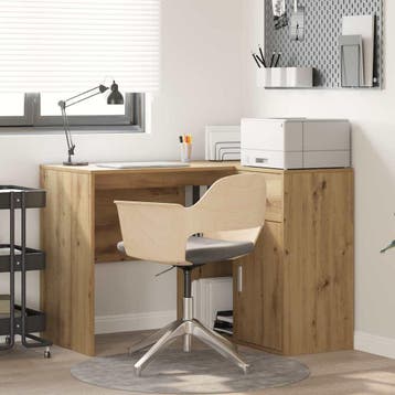 vidaXL Hoekbureau met lade met plank Artisan Eiken 102 x 88, Verzenden, Nieuw