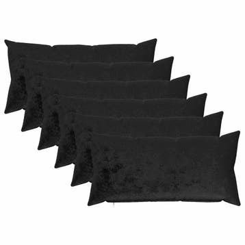 vidaXL Kussensloop 6 pcs HEERLEN Zwart 40 x 80 cm Flanel, Huis en Inrichting, Verzenden, Nieuw, Zwart