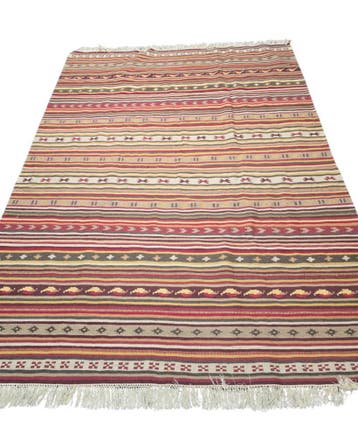 Tribal Kelim Turkije 240x170 handgeweven wollen vloerkleed, Huis en Inrichting, Blauw, 200 cm of meer,  Perzisch tapijt kelim killim wollen vloerkleed handgeknoopt 