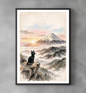 Sato Hageshi - Above the Clouds - Jiji - Pop Art - Signed, Nieuw