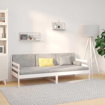 vidaXL Slaapbank zonder matras 90x190 cm massief grenenhout, 90 cm, Eenpersoons, Verzenden, Wit