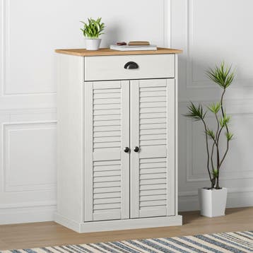 vidaXL Schoenenkast VIGO 60x35x96 cm massief grenenhout wit, Verzenden, Nieuw