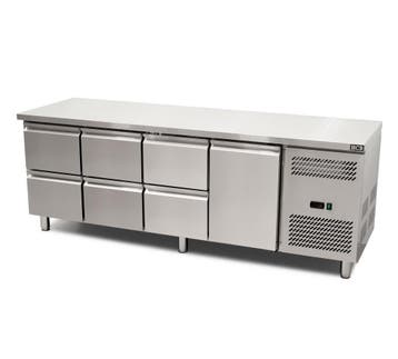 HCB Basic-line Koelwerkbank - 6 lades - 1 deur - 223 cm -, Verzenden, Nieuw in verpakking, Koelen en Vriezen
