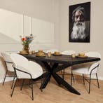 Boomstamtafel Boston Zwart Mangohout 240 cm, Ophalen of Verzenden, Nieuw