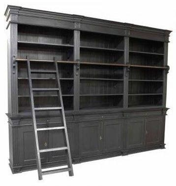Boekenkast zwart met trap Wageningen 300 x 240cm, Ophalen of Verzenden, Nieuw