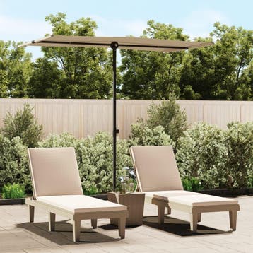 vidaXL Parasol met aluminium paal 180x110 cm taupe, Verzenden, Nieuw, 1 tot 2 meter