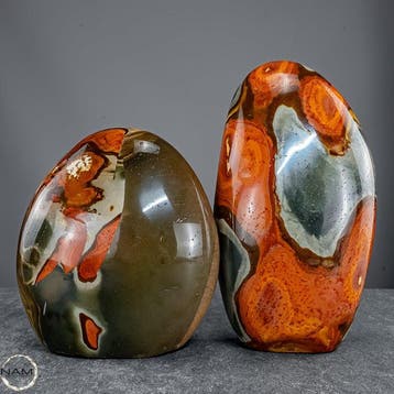 Polychrom-Jaspis Set – Warme aardetinten in natuurlijke