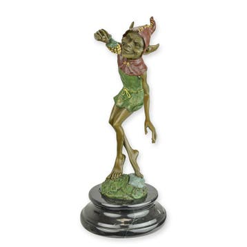BRONZEN BEELD VAN EEN KABOUTER DIE DRUIVEN EET (Interieur), Verzenden, Nieuw