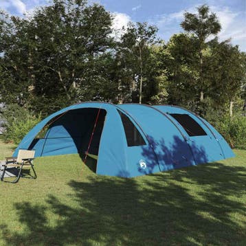vidaXL Tunnel Tent 6-Persoon 6-persoons Blauw en Grijs, Verzenden, Nieuw, Tot en met 2
