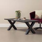 Salontafel Mangohout Cedric 130 Zwart, Verzenden, Nieuw, Industriële meubels, Overige vormen