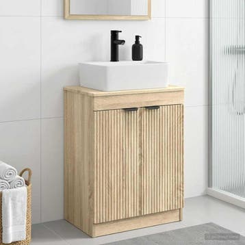 vidaXL Badkamermeubel met Wasbak Sonoma Eiken 54 x 35 x 83, Verzenden, Nieuw