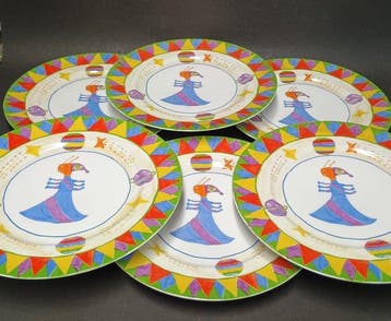 Jean Louis Coquet Limoges - Schotel (6) - Porselein -