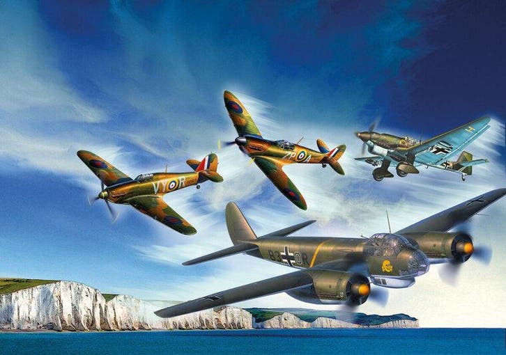 REVELL 03766 SET BATTLE of BRITAIN (VE 4 PLANES) 1/72, Hobby en Vrije tijd, Modelbouw | Vliegtuigen en Helikopters, Verzenden
