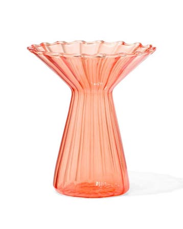 HEMA Vaas voor geurstokjes 10x12cm glas met kraag oranje, Verzenden, Nieuw