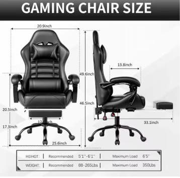Ergonomische Gamingstoel met Voetsteun, Verzenden, Nieuw