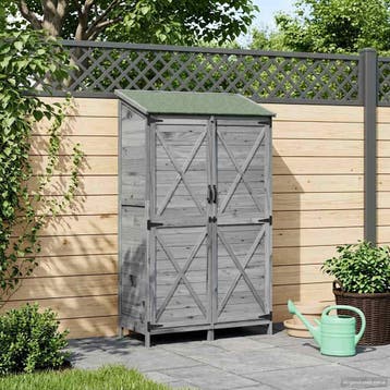 vidaXL Tuinschuur Grijs 106 x 56 x 176,5 cm Massief, Verzenden, Nieuw