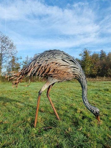Figuur - Levensechte struisvogel - IJzer, Metaal