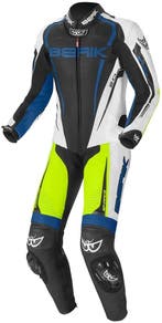 Berik Race-X Zwart Wit Blauw Geel 1-Delig Motorpak, Motoren, Kleding | Motorkleding, Nieuw met kaartje, Overall, Berik, Heren