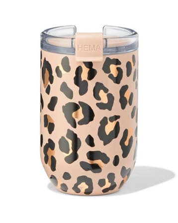HEMA Koffiebeker 350ml rvs luipaard, Verzenden, Nieuw