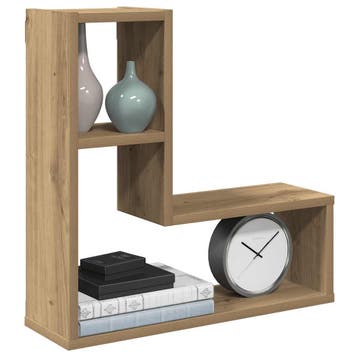 vidaXL Wandschappen kubus 2 st 50x15x50 cm hout artisanaal, Verzenden, Nieuw